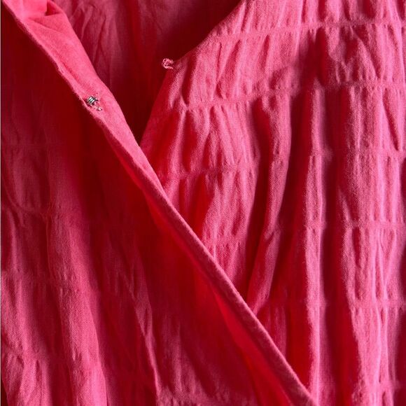 A New Day Women's Pink Coral Ruffle Short Sleeve MIDI Dress Size Medium - Picture 8 of 13